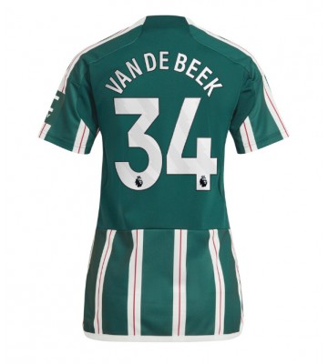 Manchester United Donny van de Beek #34 Koszulka Wyjazdowych Kobiety 2023-24 Krótki Rękaw